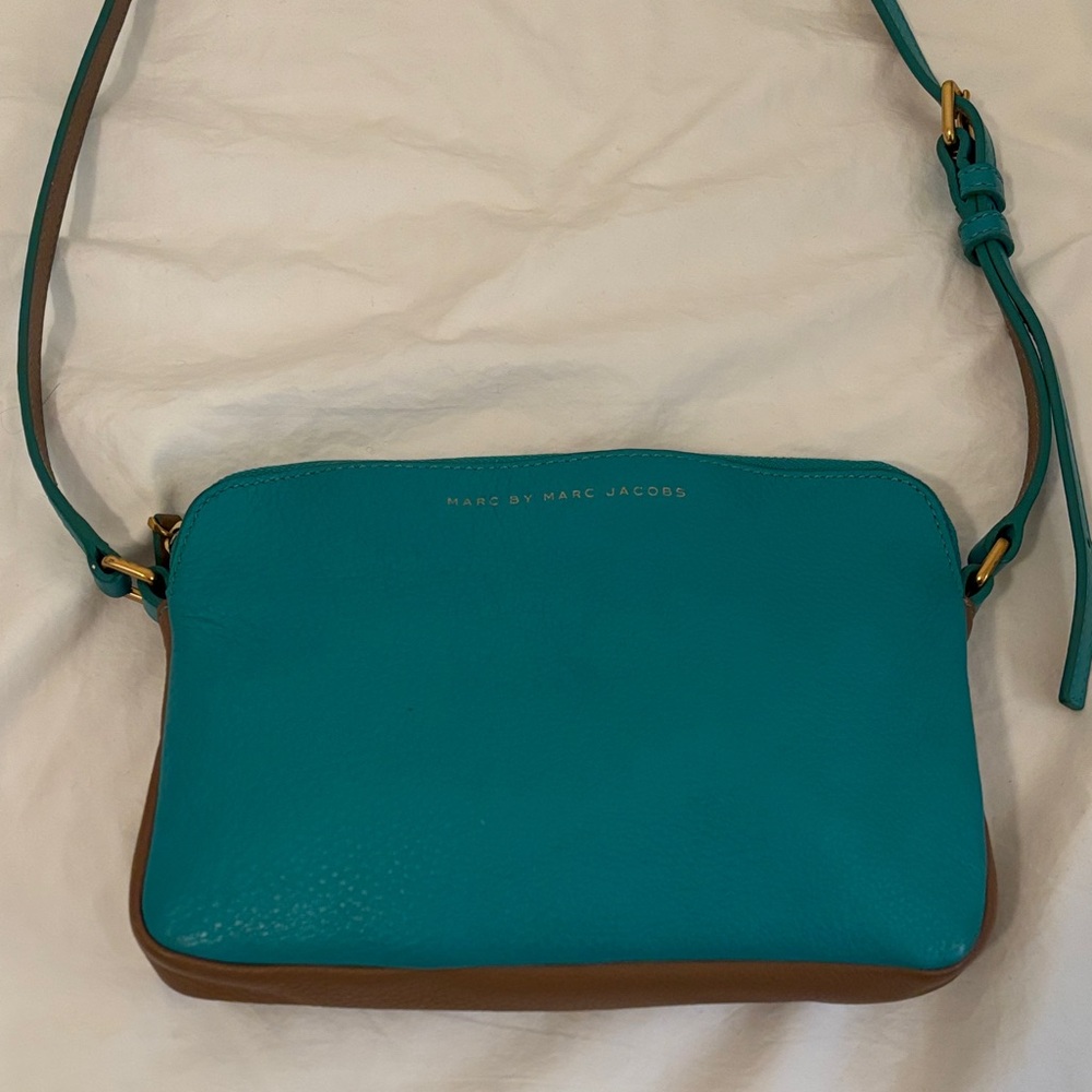 Marc by Marc Jacobs Turquoise and Tan Crossbody Bag